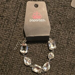 Paparazzi Silver Bracelet with Clear Gems